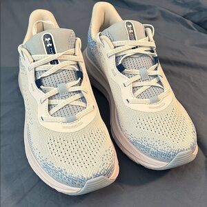 Under Armour White and Light Blue Sneakers